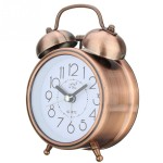 Alarm clock for table, antique brass model, lighting